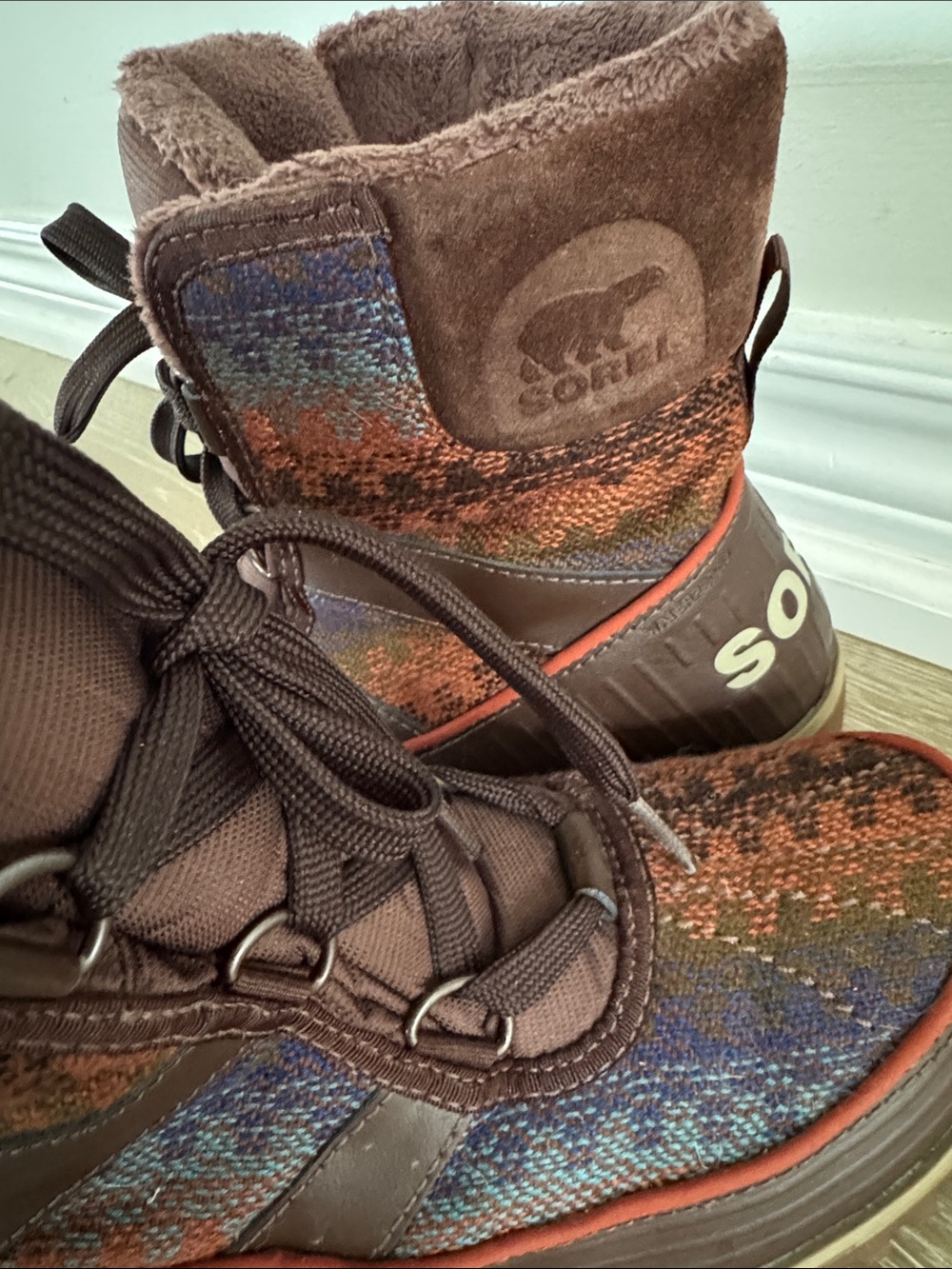 Sorel Multicolor Lace-Up Winter Boots - Brown & Rust Accents - Picture 7 of 8